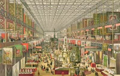 View of the British Department of the Great Exhibition of 1851, engraved by Robert Kent Thomas, Day and Son, pub 1851 by Ackermann by J. McNevin